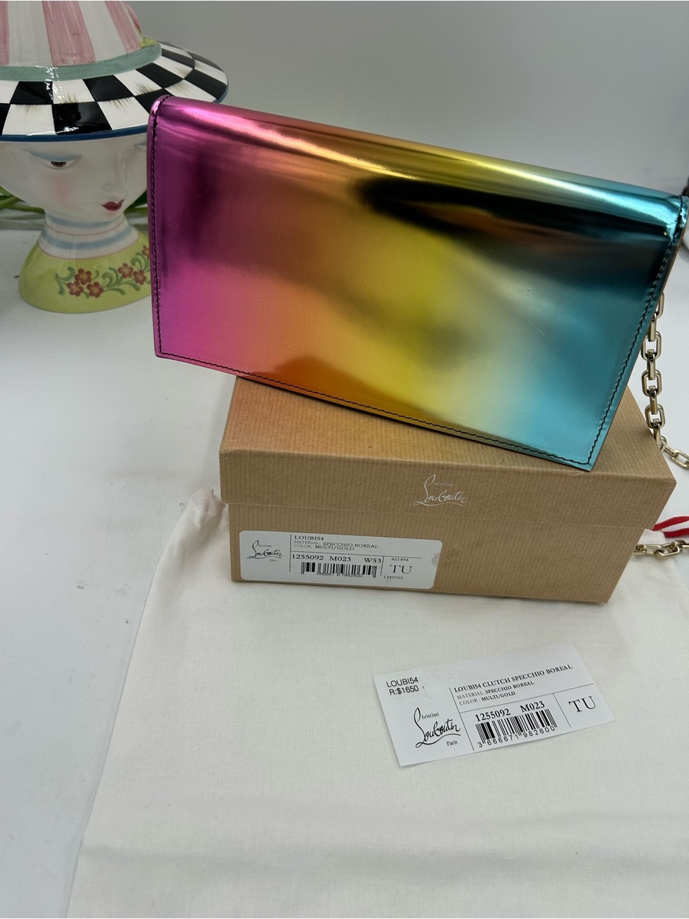 Women's Christian Louboutin LOUBI 54 multicolor SPECCIO Crossbody/clutch bag - Picture 7 of 14